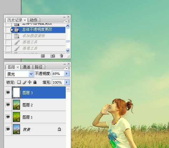 ‘Photoshop为草原人物增加漂亮的黄绿色效果教程‘