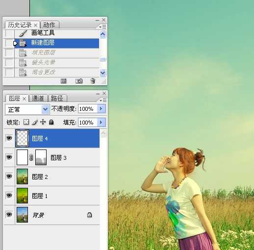 ‘Photoshop为草原人物增加漂亮的黄绿色效果教程‘