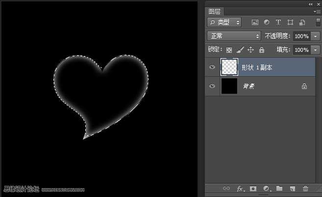‘Photoshop设计立体阴影效果的可爱心形背景图‘