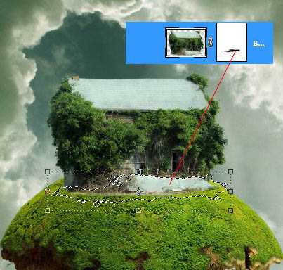 ‘PS合成漂浮在天空的古老树屋‘