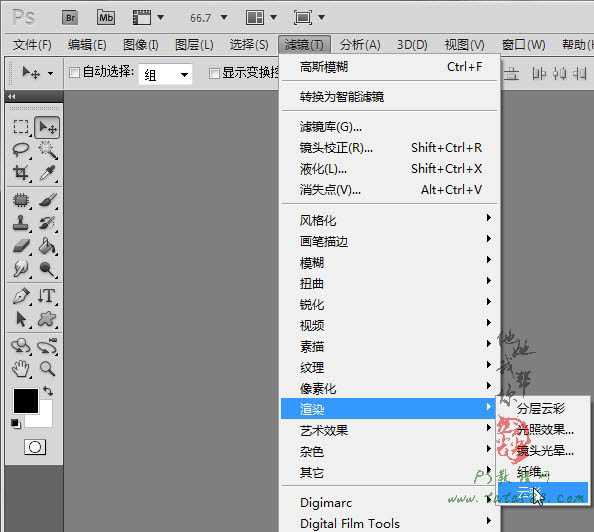 ‘Photoshop将风景图片增加上流云飘动动画‘