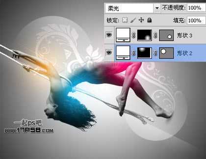 ‘photoshop合成舞动性感美女壁纸效果‘