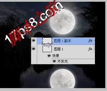 ‘photoshop将白天湖边美景变黑夜效果‘