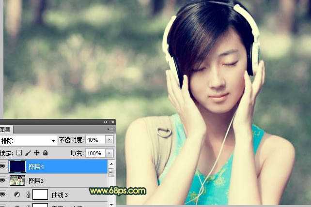 ‘Photoshop为音乐美女加上柔和甜美的夏季色‘