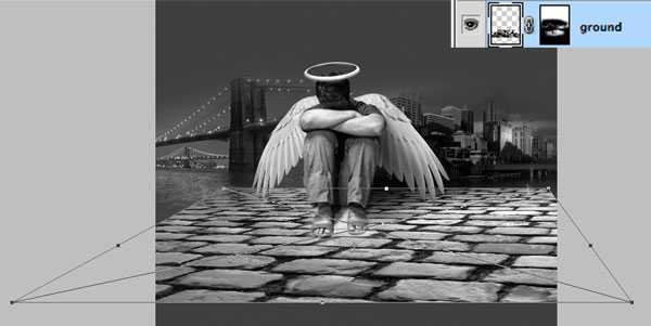 ‘photoshop经典合成雨夜中失落的天使‘