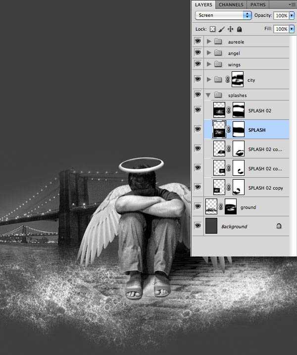‘photoshop经典合成雨夜中失落的天使‘