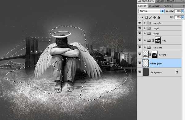 ‘photoshop经典合成雨夜中失落的天使‘