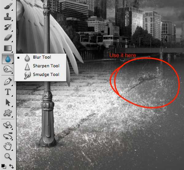 ‘photoshop经典合成雨夜中失落的天使‘