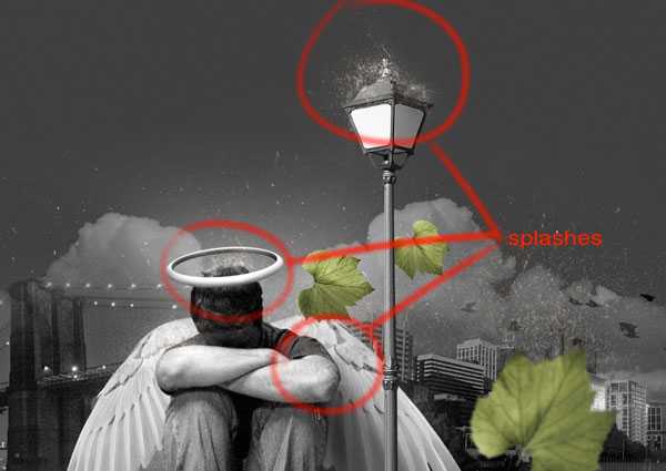 ‘photoshop经典合成雨夜中失落的天使‘