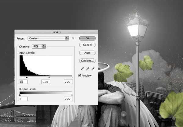 ‘photoshop经典合成雨夜中失落的天使‘