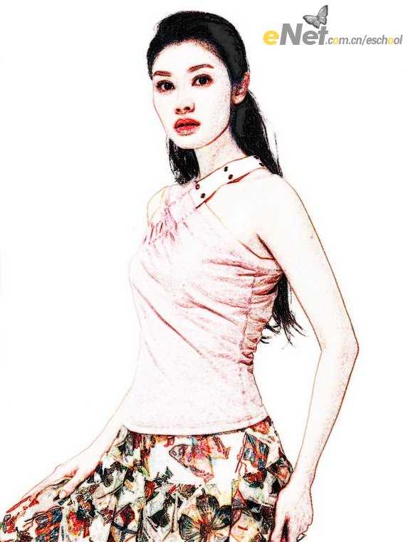 Photoshop教程:POP风格的MM肖像画