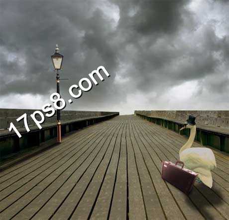 ‘photoshop合成制作出门旅行的天鹅先生‘