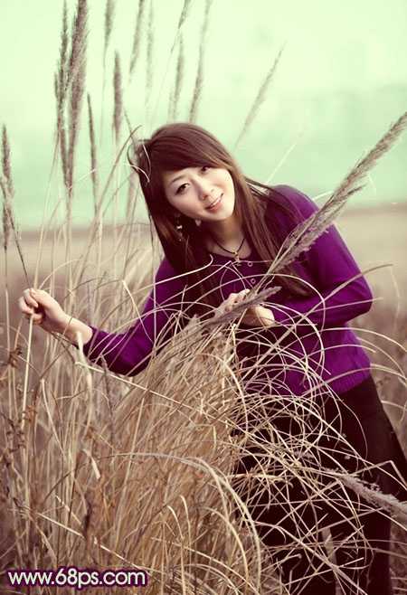 ‘Photosho将外景人物图片添加上流行的日韩淡褐色‘