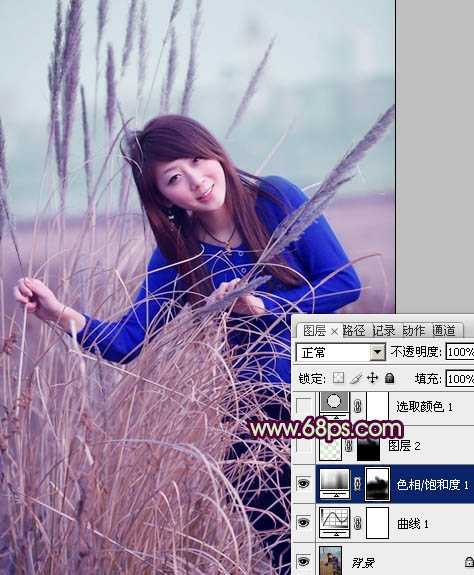 ‘Photosho将外景人物图片添加上流行的日韩淡褐色‘