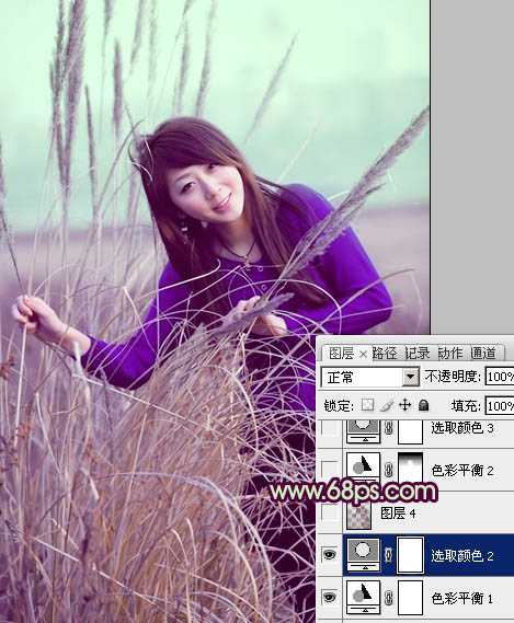 ‘Photosho将外景人物图片添加上流行的日韩淡褐色‘