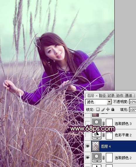 ‘Photosho将外景人物图片添加上流行的日韩淡褐色‘