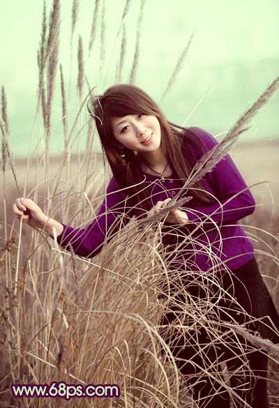 ‘Photosho将外景人物图片添加上流行的日韩淡褐色‘