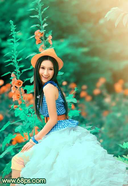 ‘Photoshop为人物写真图片增加甜美的粉橙色效果‘