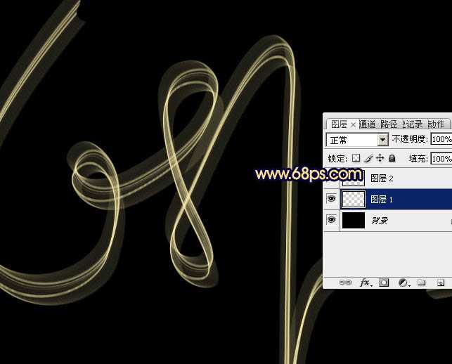 ‘PS利用画笔描边快速制作梦幻的光丝字‘