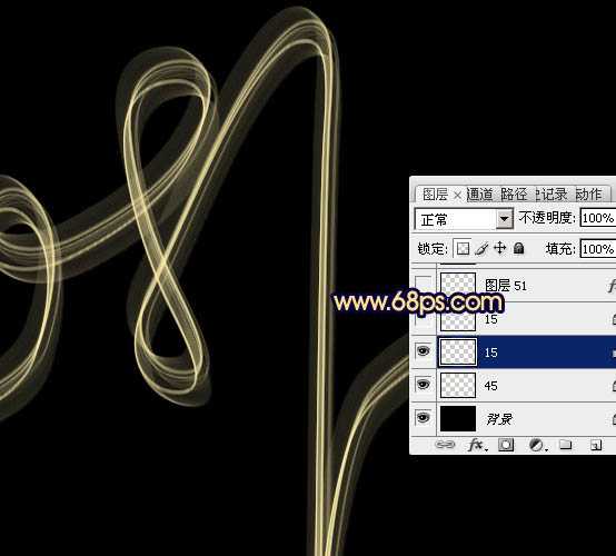 ‘PS利用画笔描边快速制作梦幻的光丝字‘