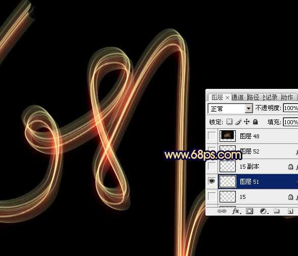 ‘PS利用画笔描边快速制作梦幻的光丝字‘
