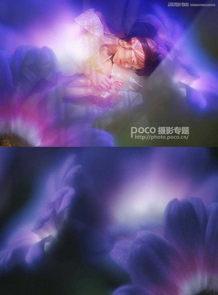 ‘Photoshop后期合成唯美的花朵人像效果图‘