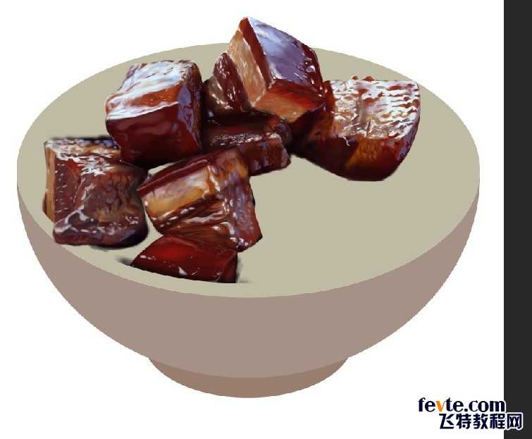 ‘PS鼠绘逼真的红烧肉‘