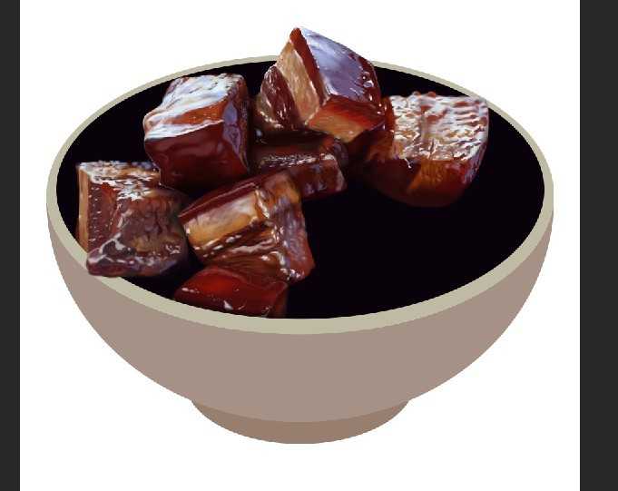 ‘PS鼠绘逼真的红烧肉‘