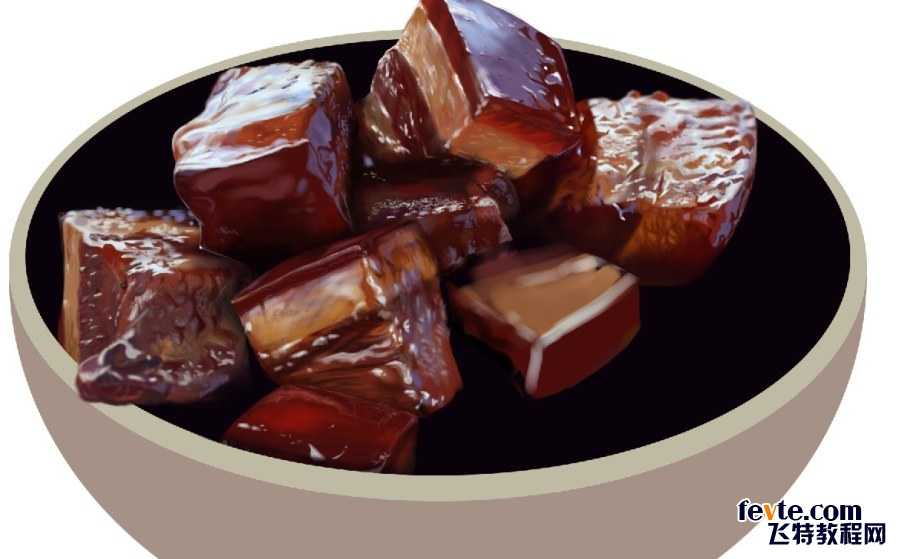 ‘PS鼠绘逼真的红烧肉‘