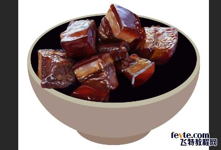‘PS鼠绘逼真的红烧肉‘