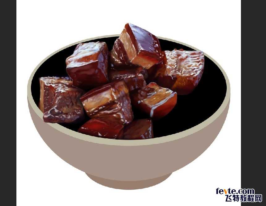 ‘PS鼠绘逼真的红烧肉‘
