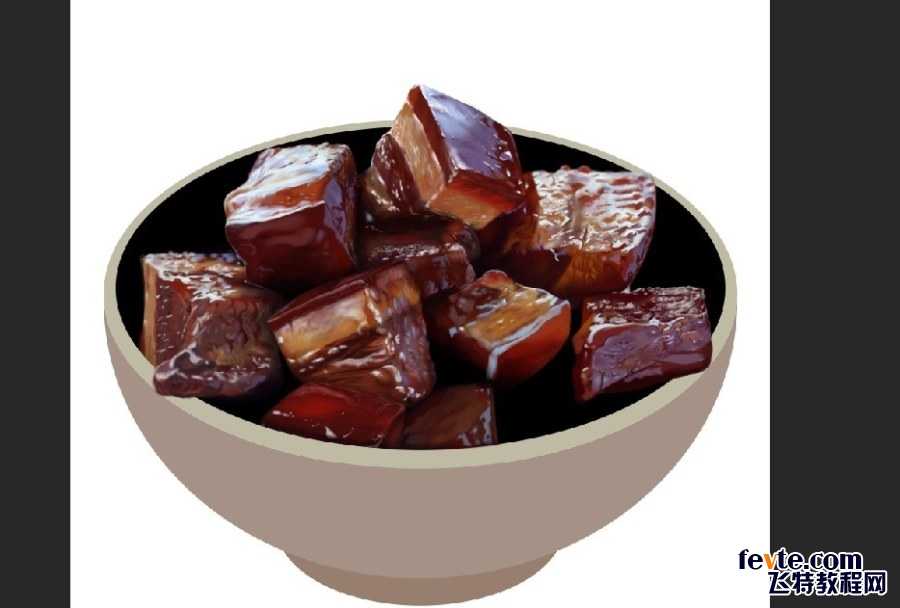 ‘PS鼠绘逼真的红烧肉‘