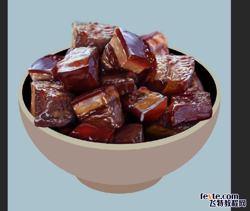 ‘PS鼠绘逼真的红烧肉‘