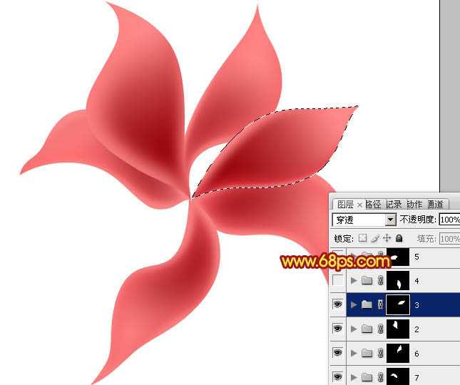 ‘Photoshop设计制作出非常漂亮的梦幻红色透明丝质花朵‘