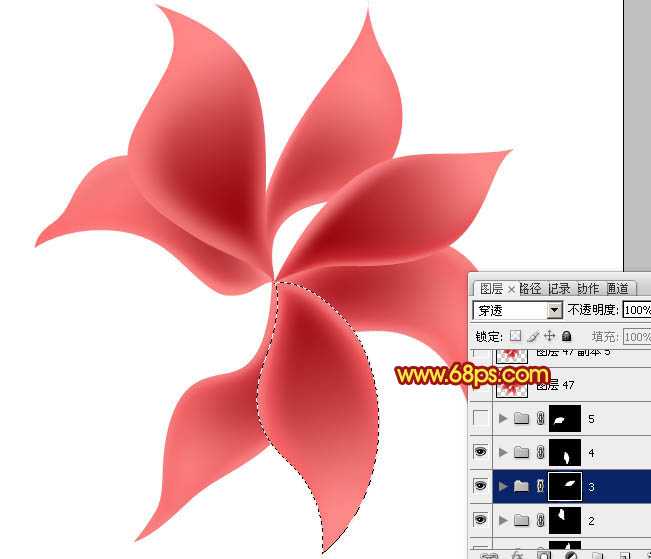 ‘Photoshop设计制作出非常漂亮的梦幻红色透明丝质花朵‘
