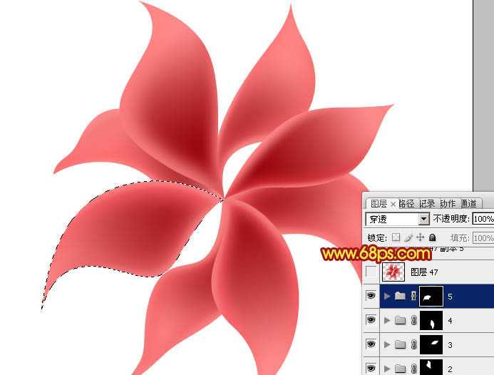 ‘Photoshop设计制作出非常漂亮的梦幻红色透明丝质花朵‘