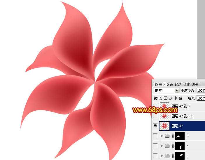 ‘Photoshop设计制作出非常漂亮的梦幻红色透明丝质花朵‘