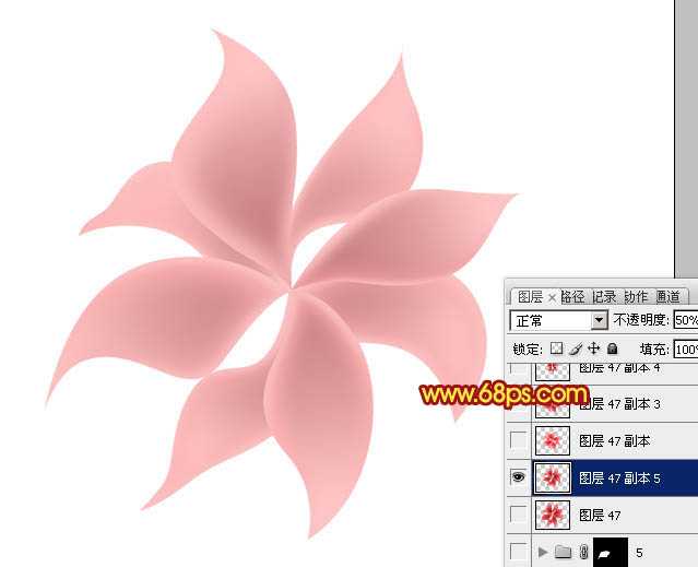 ‘Photoshop设计制作出非常漂亮的梦幻红色透明丝质花朵‘