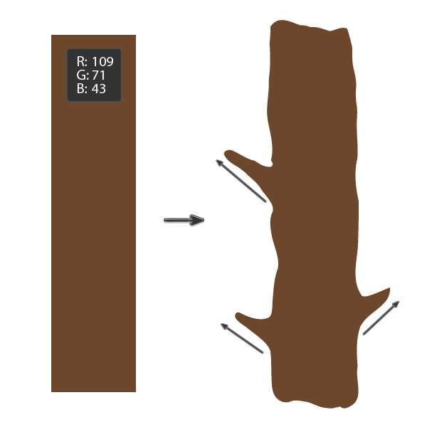 用AI画一只考拉 脚本之家 AI实例教程creating the tree trunk with branches 技术分享