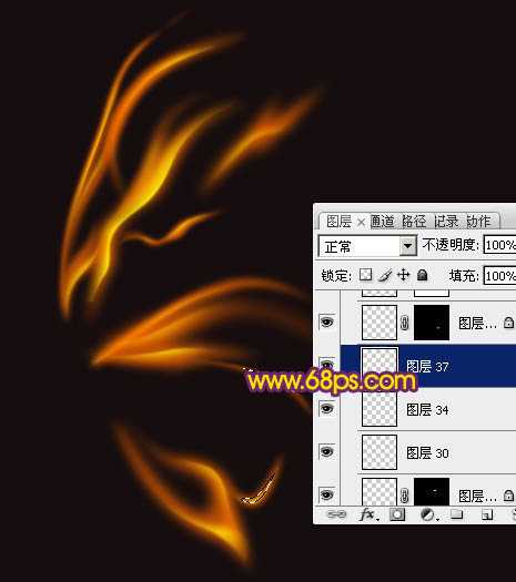 ‘Photoshop制作简洁的火焰蝴蝶‘