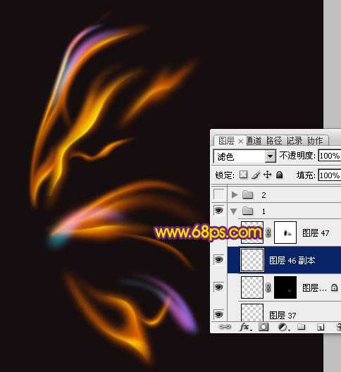 ‘Photoshop制作简洁的火焰蝴蝶‘