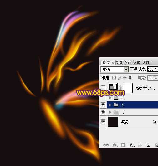 ‘Photoshop制作简洁的火焰蝴蝶‘