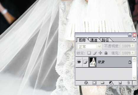 ‘photoshop利用灰色通道完美抠出穿婚纱的模特换背景‘