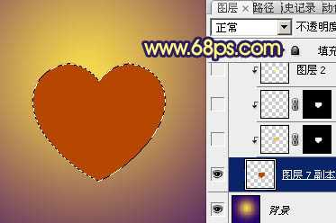 ‘photoshop将利用水晶心形制作成漂亮的橙黄色花朵效果‘