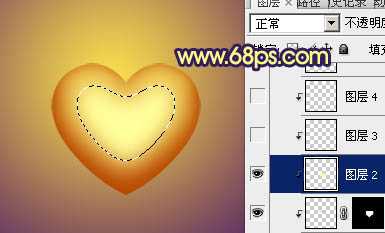 ‘photoshop将利用水晶心形制作成漂亮的橙黄色花朵效果‘