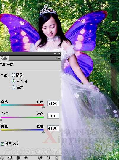 ‘Photoshop制作唯美的粉红色蝴蝶仙子效果教程‘