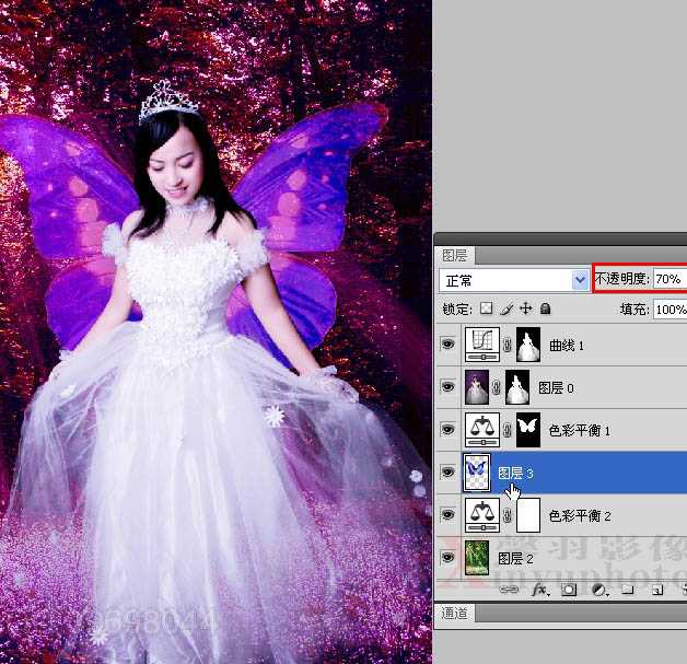 ‘Photoshop制作唯美的粉红色蝴蝶仙子效果教程‘