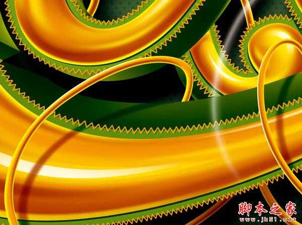 ‘Photoshop设计制作创意的潮流缠绕金色立体字‘