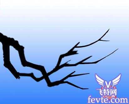 ‘PS鼠绘盛开的枝头梅花效果‘