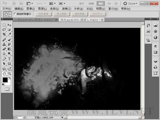 ‘photoshop下利用计算工具快速调成光亮的混合图片‘
